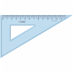 Линейка треугольник прозрачный Стамм "Cristal" 13см 30° тонированный голубой/48   ТК400