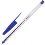 Ручка шариковая синяя Staff Basic масляная корпус прозрачный игольчатый узел 0,7мм