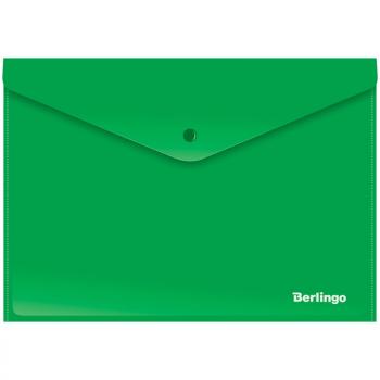 Конверт на кнопке А4 Berlingo 180мкм непрозрачный зеленый