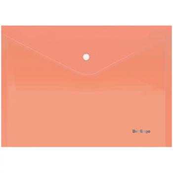 Конверт на кнопке А4 Berlingo Starlight 180мкм прозрачный оранжевый