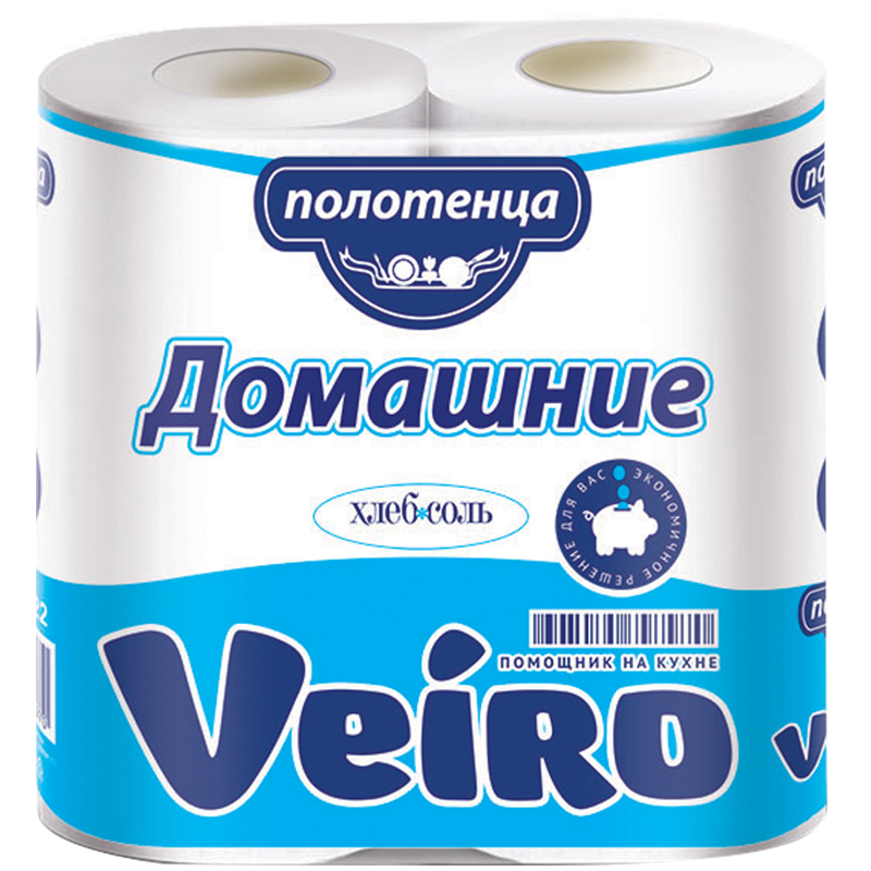 Полотенца рулон 2шт Veiro (Виеро) Домашние 2-сл тиснение/12   3П22