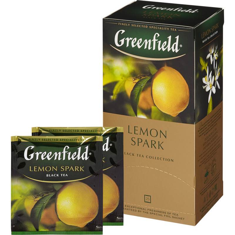Чай 25пак Greenfield Lemon Spark черный фольгир 0711-10