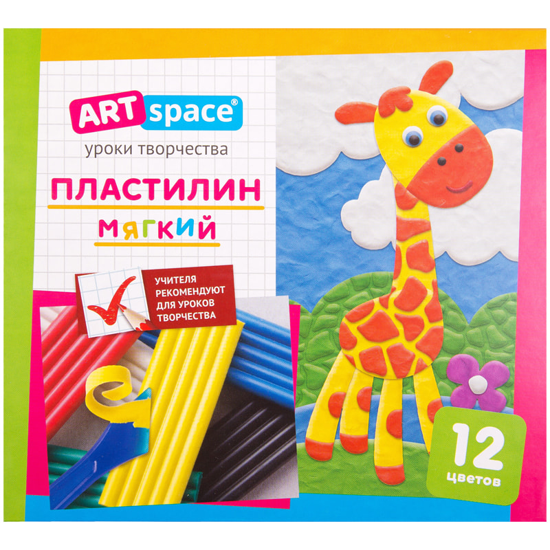 Пластилин 12цв ArtSpace со стеком картон   PL12_16713