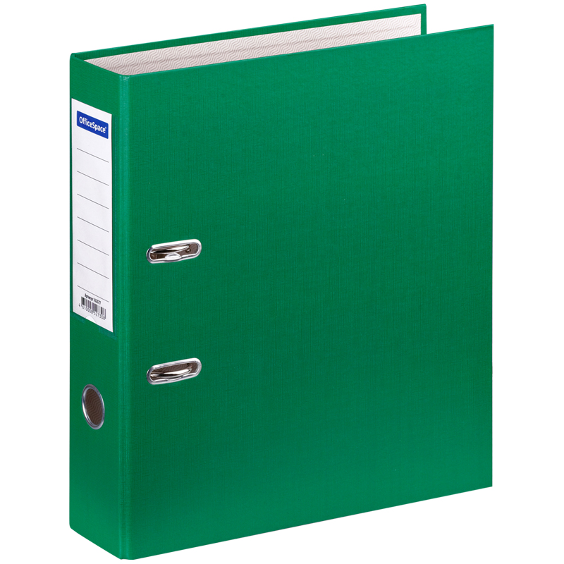 Папка с арочным механизмом (регистратор) 70мм OfficeSpace бумвинил с карманом на корешке зеленая