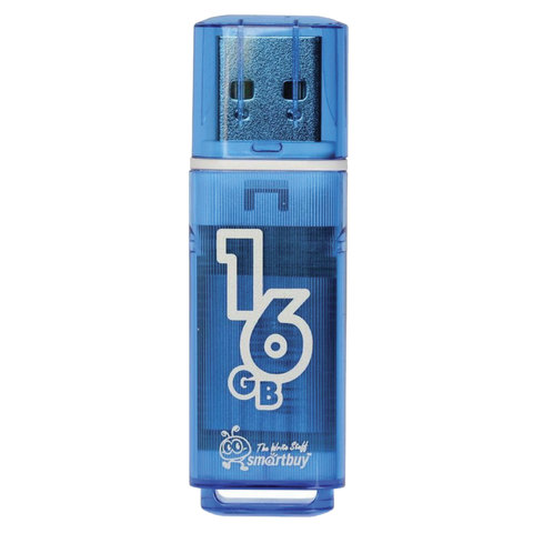 Флеш диск 16GB SmartBuy Glossy USB 2.0 синий SB16GBGS-B