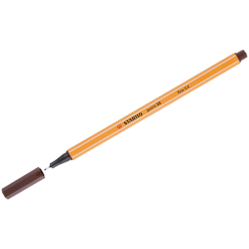 Ручка капиллярная (линер) 0,4мм Stabilo Point 88 коричневая