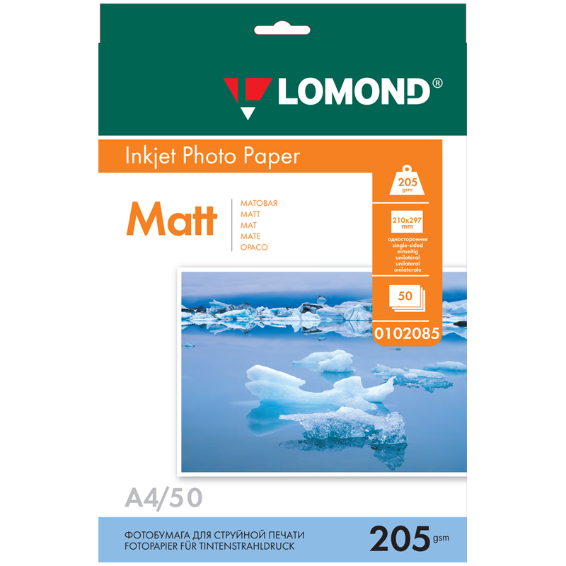 Бумага для фото А4 Lomond 250г матовая для стр принтеров 50л 