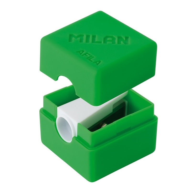 Точилка с контейнером Milan Cubic 1 отверстие ассорти