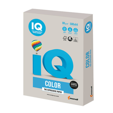 Бумага для принтера А4 IQ Color 80г 500л умеренно-интенсив серая GR21