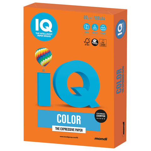 Бумага для принтера А4 IQ Color 80г 100л интенсив оранжевый  OR43