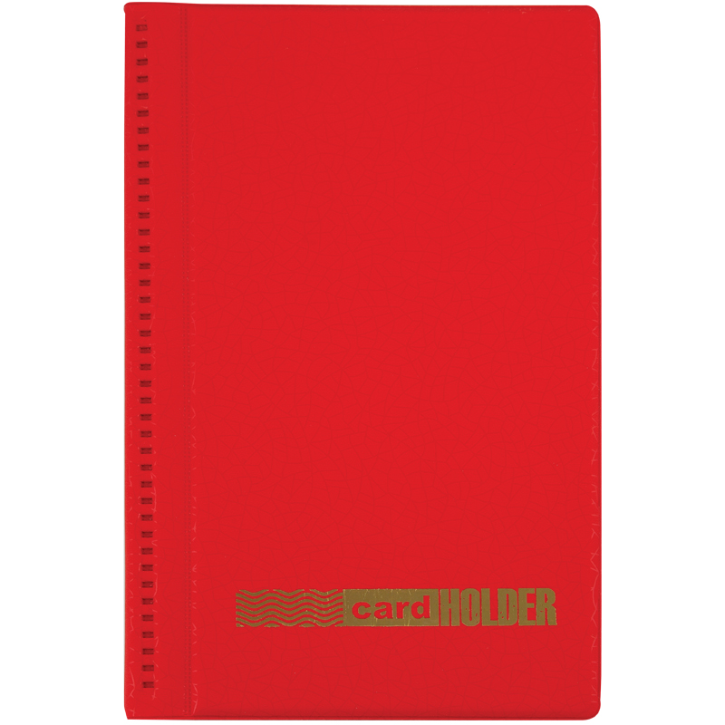 Визитница 96 визиток OfficeSpace настольная 3 ряда ПВХ красный
