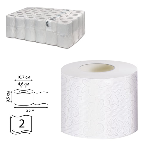 Туалетная бумага 48шт Veiro Professional Comfort Т4 25м 2-сл белая втулка 