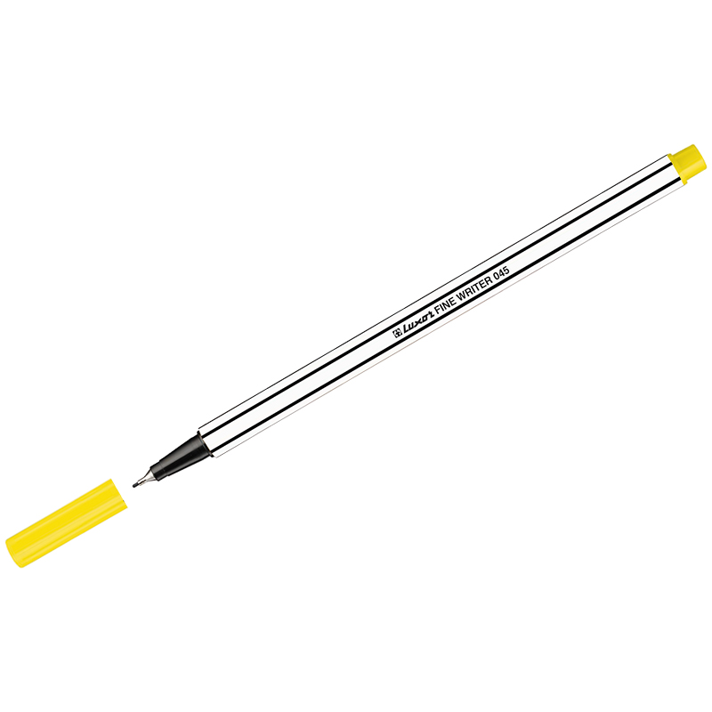Ручка капиллярная (линер) 0,8мм Luxor Fine Writer 045 желтая