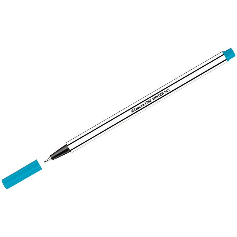 Ручка капиллярная (линер) 0,8мм Luxor Fine Writer 045 голубая