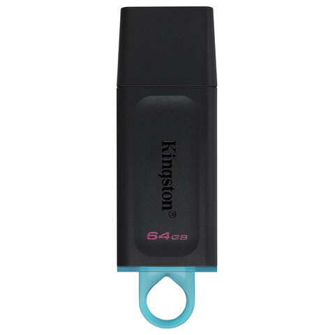 Флеш-диск 64GB разъем USB 3.2 черный/бирюзовый Kingston DataTraveler Exodia DTX/64GB