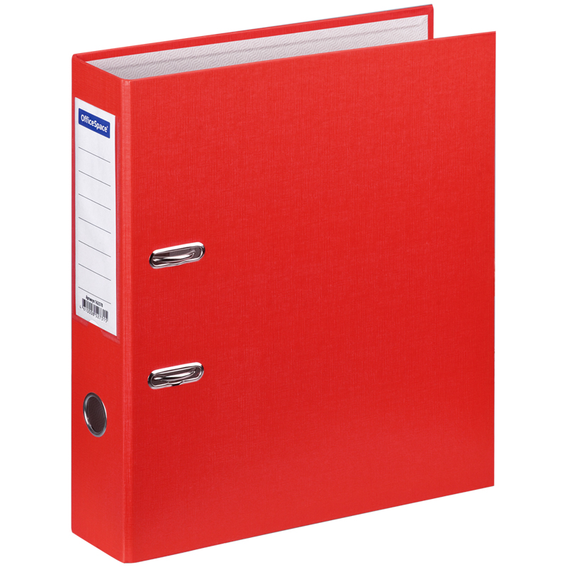 Папка с арочным механизмом (регистратор) 70мм OfficeSpace бумвинил с карманом на корешке красная