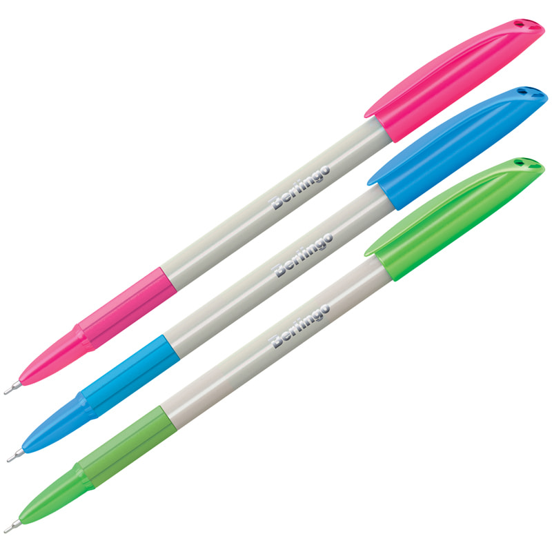 Ручка шариковая синяя Berlingo Perlamutik Pro 0,7мм грип/50