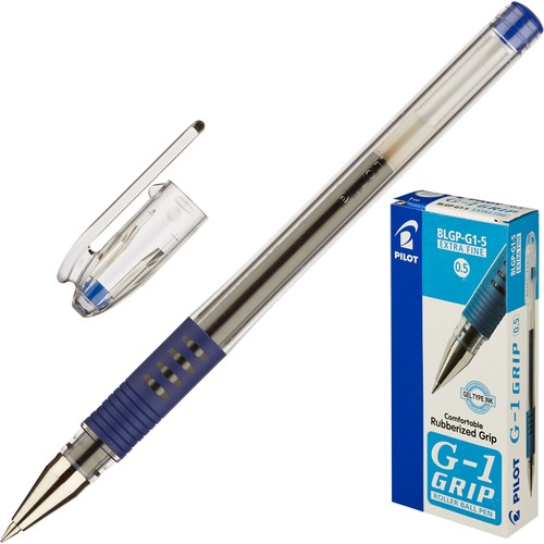 Ручка гелевая синяя Pilot G-1 0,5мм грипп