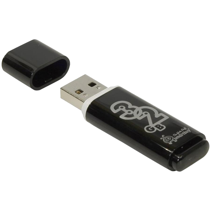 Флеш диск 32GB Smart Buy Glossy USB 2.0 Flash Drive черный/1   SB32GBGS-K