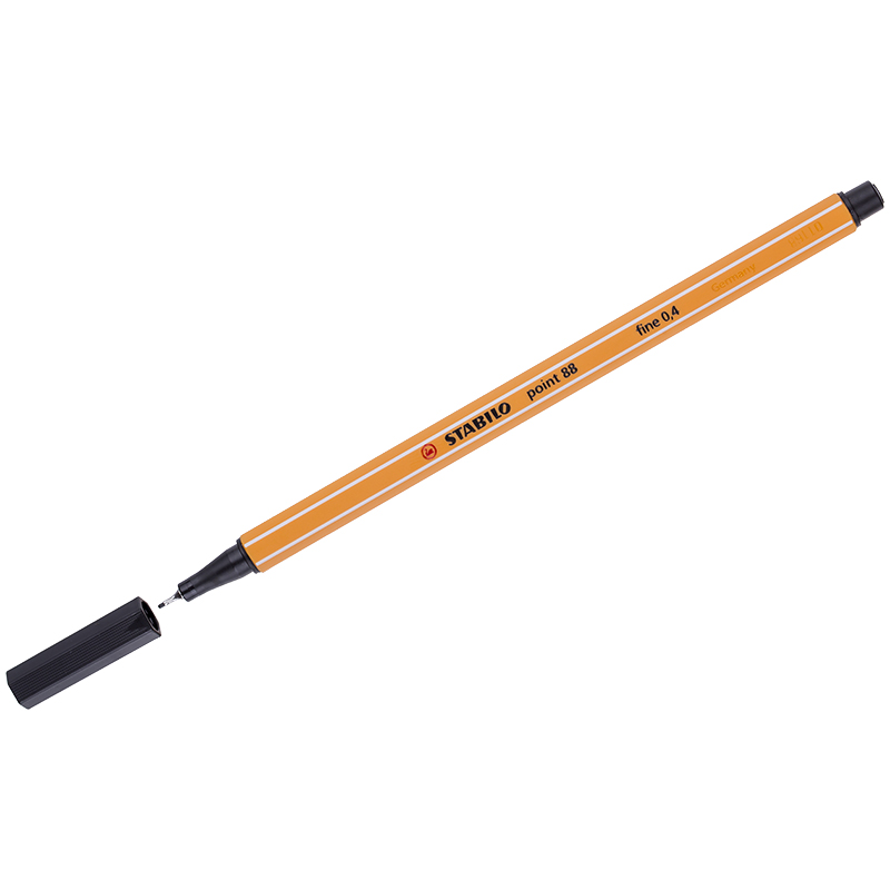 Ручка капиллярная (линер) 0,4мм Stabilo Point 88 черная
