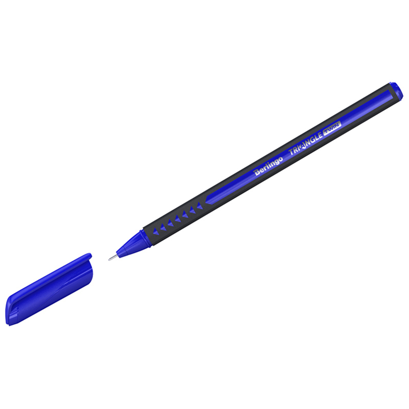 Ручка шариковая синяя 0,7мм игольчатый стержень Berlingo Triangle Twin