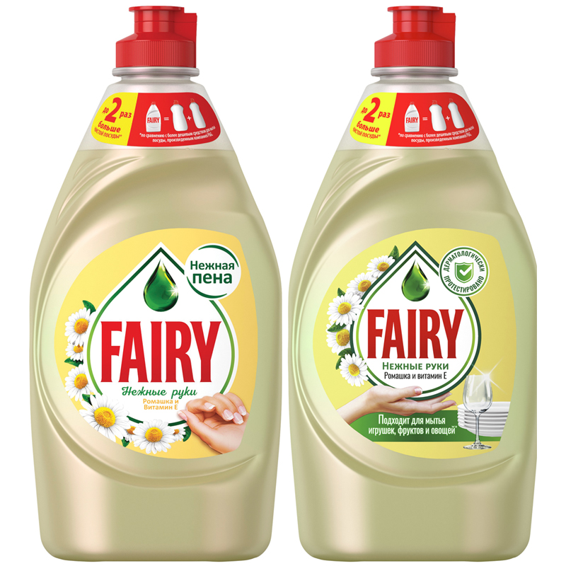 Средство для мытья посуды 450мл Fairy (Фейри) Нежные руки Ромашка и витамин Е
