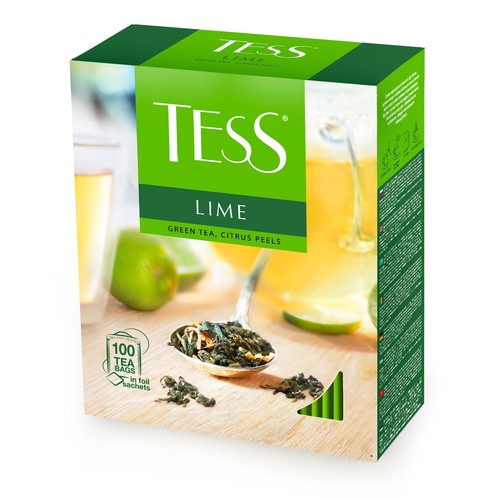 Чай 100пак Tess Lime зеленый с цедрой цитрусовых/9