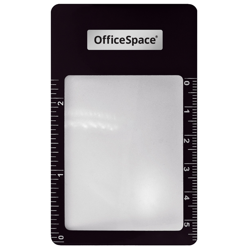 Лупа-закладка 85х55мм OfficeSpace 3 кратное увеличение с линейкой