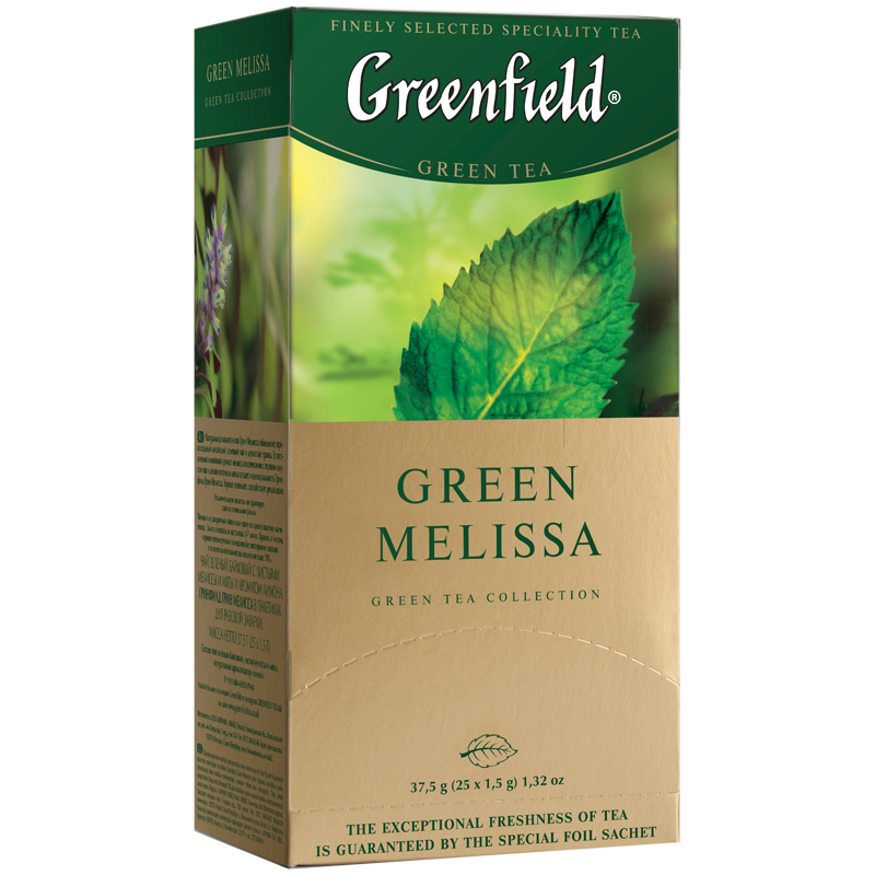 Чай 25пак Greenfield Green Melissa зеленый с мелиссой.