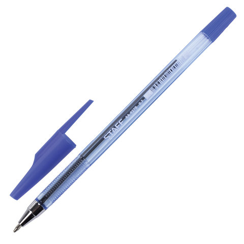 Ручка шариковая синяя Staff AA-927 корпус тонированный хромированные детали 0,7мм линия 0,35мм