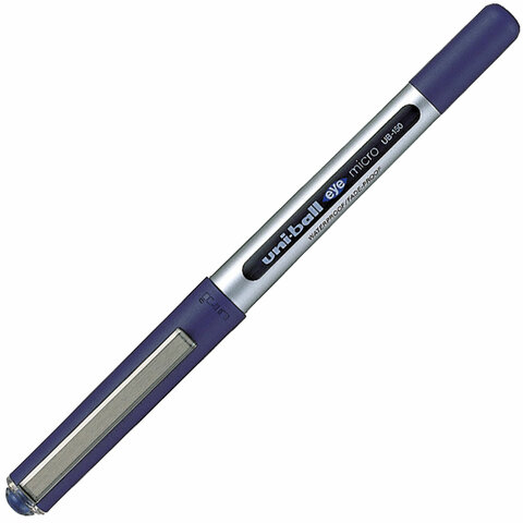 Ручка-роллер  0,5мм линия 0,3мм корпус серебро Uni-Ball Eye UB-150 BLUE