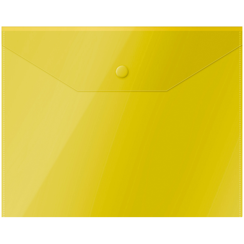 Конверт на кнопке А5 OfficeSpace 150мкм полупрозрачный желтый