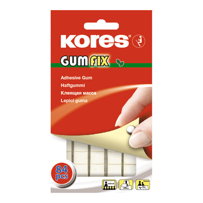 Клейкая лента (масса) белая Kores Gum Fix 84 шт/уп/25