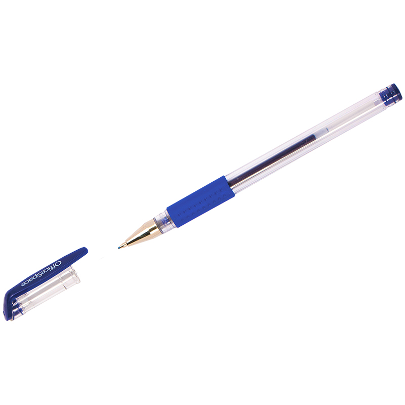Ручка гелевая синяя OfficeSpace 0,5мм грип/12  GLL10_1329