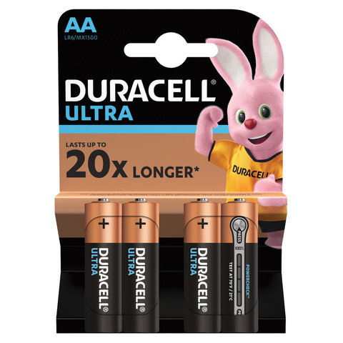 Батарейка LR06 АА (пальчиковая) Duracell Ultra алкалиновые 4шт/уп 