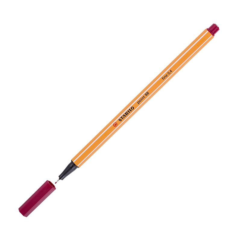 Ручка капиллярная (линер) 0,4мм Stabilo Point красная