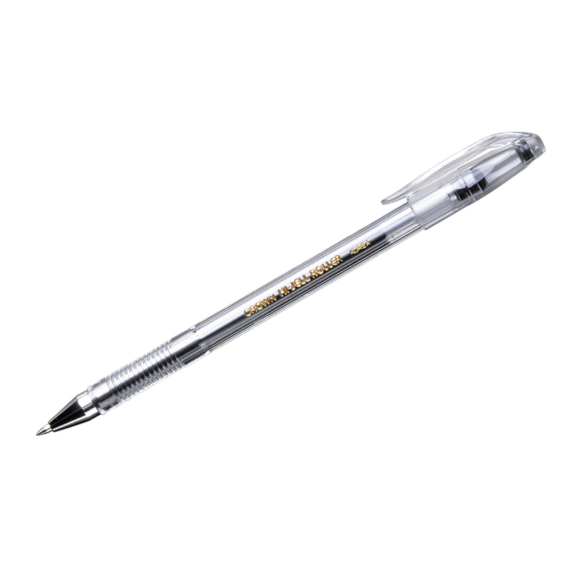 Ручка гелевая черная Crown Hi-Jell 0,5мм 