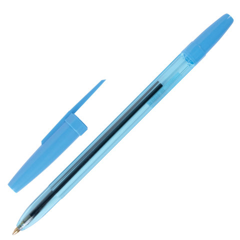 Ручка шариковая синяя Staff Office масляная корпус тонированный синий узел 1мм линия письма 0,7мм
