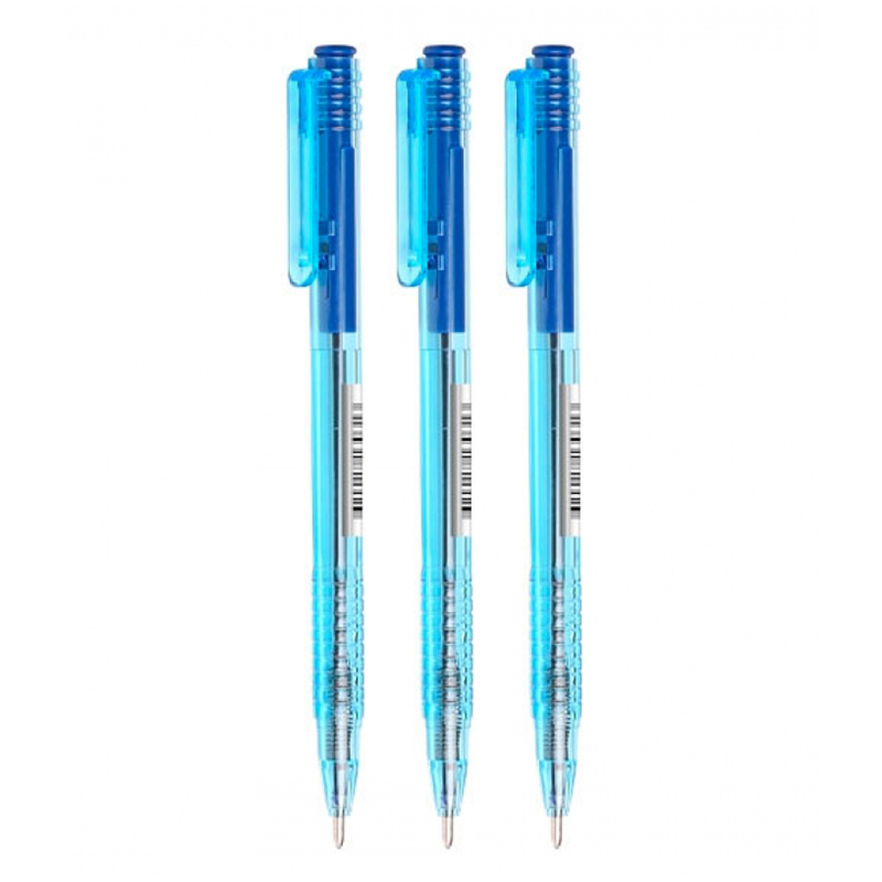 Ручка шариковая автоматическая синяя Стамм 0,7мм тонированный корпус