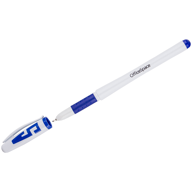Ручка гелевая синяя OfficeSpace 0,6мм грип игольчатый стержень