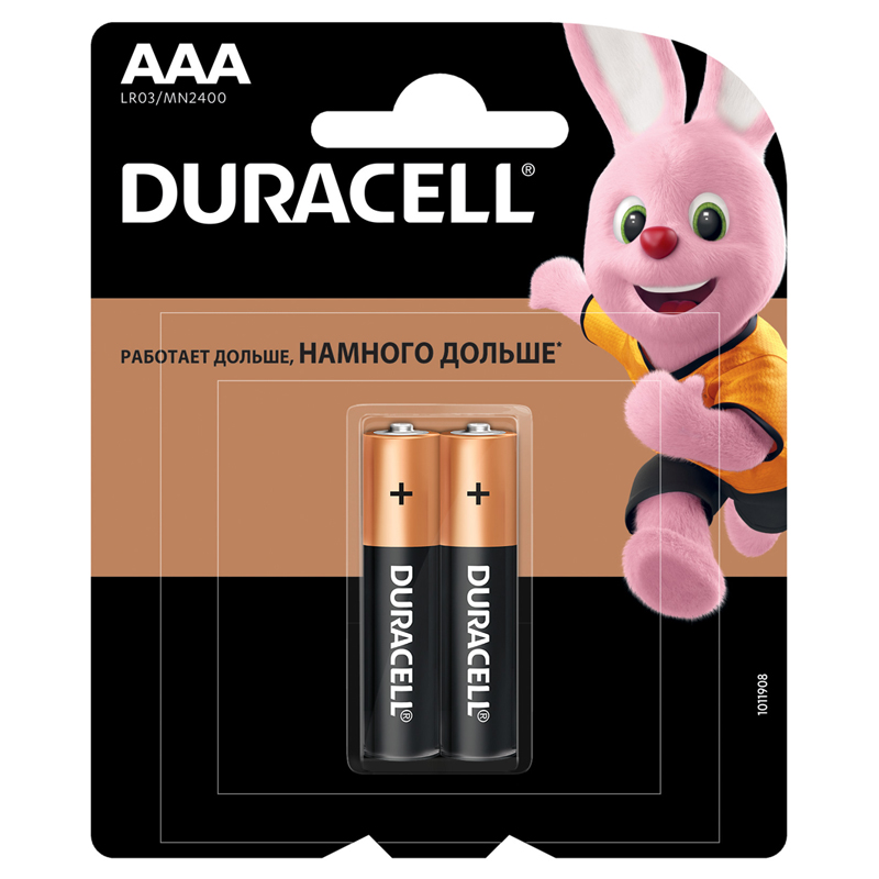Батарейка LR03 ААА (мизинчиковая) Duracell Basic алкалиновая 2BL