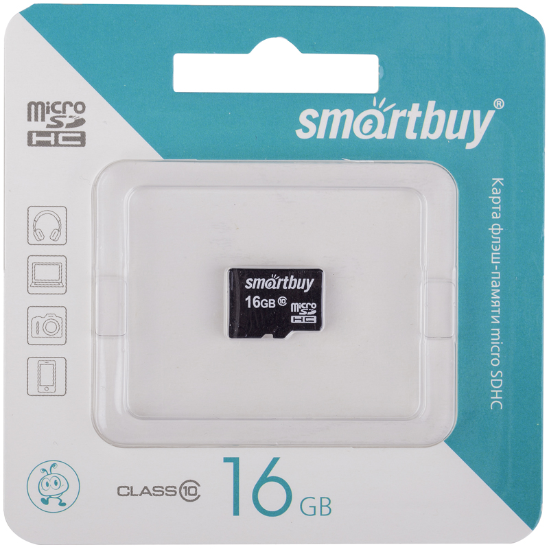 Карта памяти SmartBuy MicroSDHC 16GB, Class 10, 10Мб