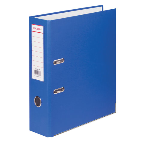 Папка с арочным механизмом (регистратор) 80мм Brauberg ПВХ с уголком синяя