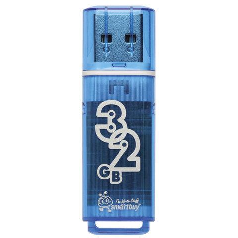 Флеш-диск 32GB Smartbuy Glossy USB 2.0 синий