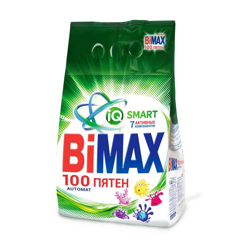 Порошок стиральный 3кг автомат Bimax 100 пятен