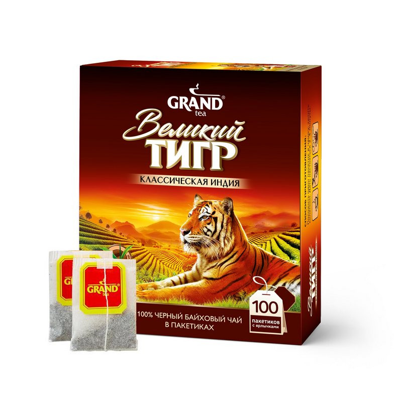 Чай 100пак Великий Тигр Отборный черный