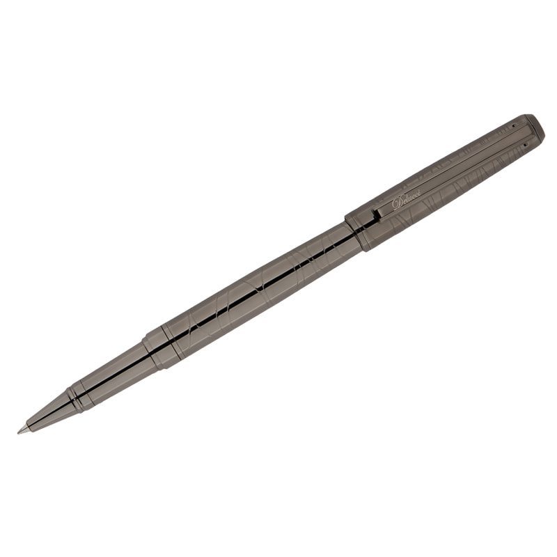 Ручка роллер черная Delucci Mistico оружейный металл 0,6мм подарочная упаковка/25   CPs_62421