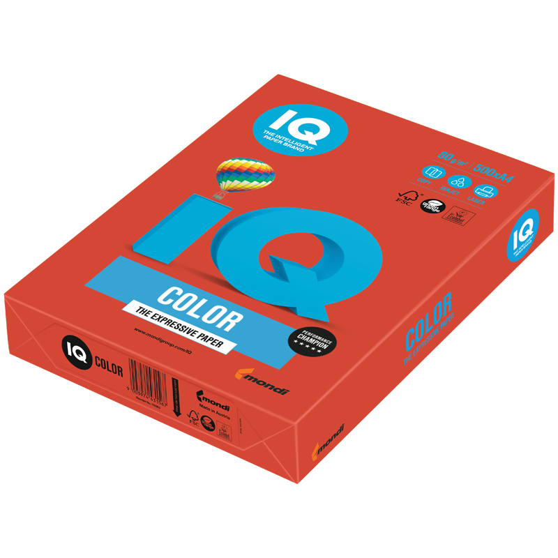 Бумага для принтера А4 IQ Color intensive 80г 500л кораллово-красный