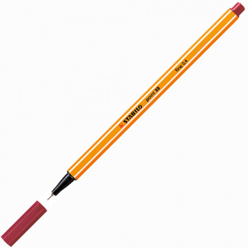 Ручка капиллярная (линер) 0,4мм Stabilo Point красная/10   88/50
