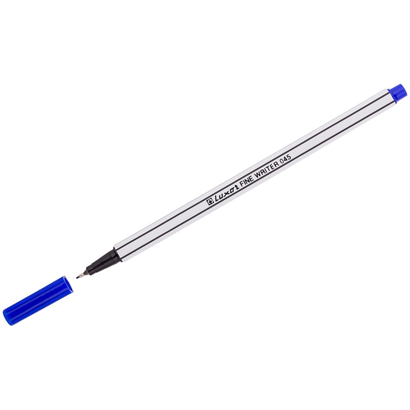 Ручка капиллярная (линер) 0,8мм Luxor Fine Writer 045 синяя 7122/10